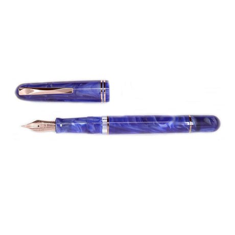 Gioia | Metis Fountain Pen | Blue Aesthetic | Rose Gold Trims | Broad Nib Gioia