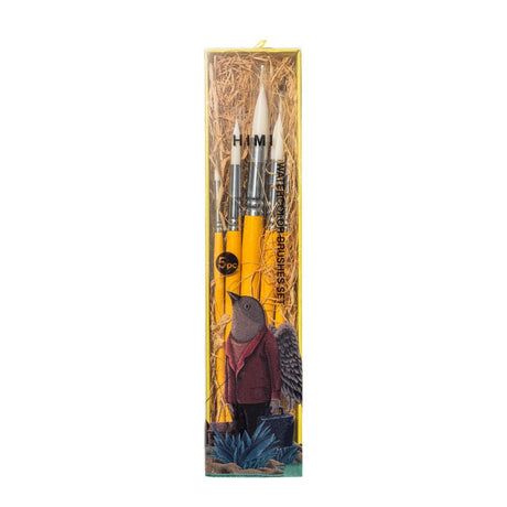 HIMI Little Bird Round Brush Set - 5 pcs - Yellow - Front View