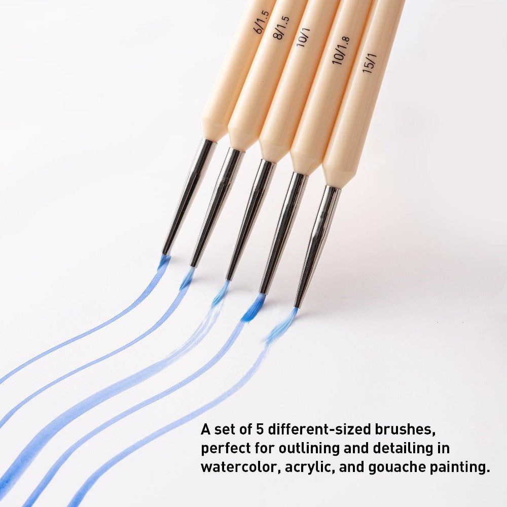 HIMI Little Bird Detail Brush Set - 5 pcs - Cream - Side View
