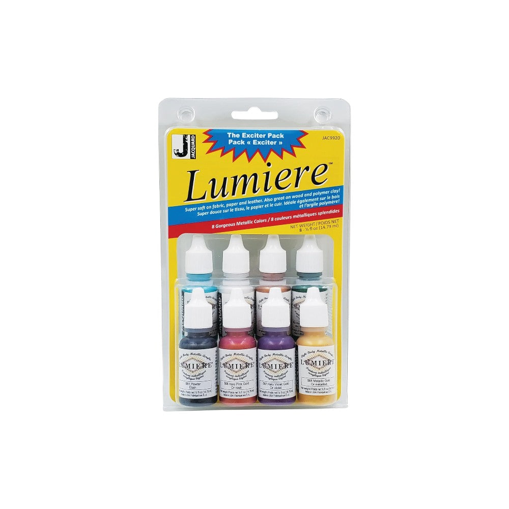 Jacquard Lumiere Mini Exciter Pack  Metallic Paint Set of 8  Front View