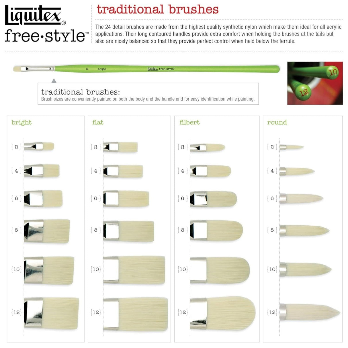Liquitex Free Style Professional Acrylic Brush Set of 4