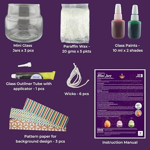 Glass Painted Mini Candle Jars ����������ï¿