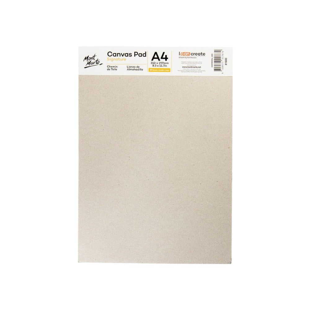Back Side of Packaging - Mont Marte Canvas Pad A4