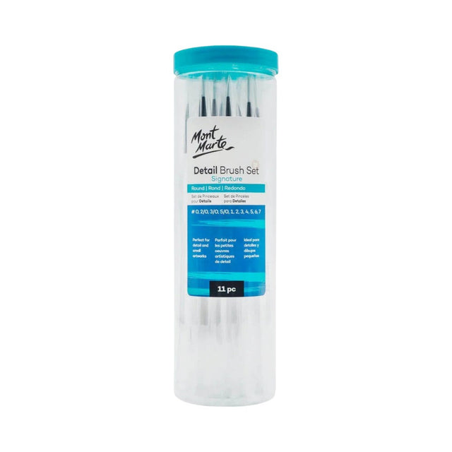 Mont Marte Detail Brush Signature Set of 11 with storage container
