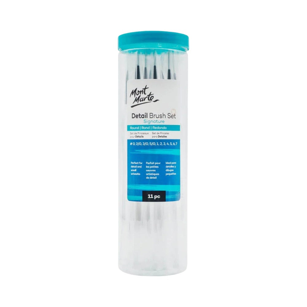 Mont Marte Detail Brush Signature Set of 11 with storage container