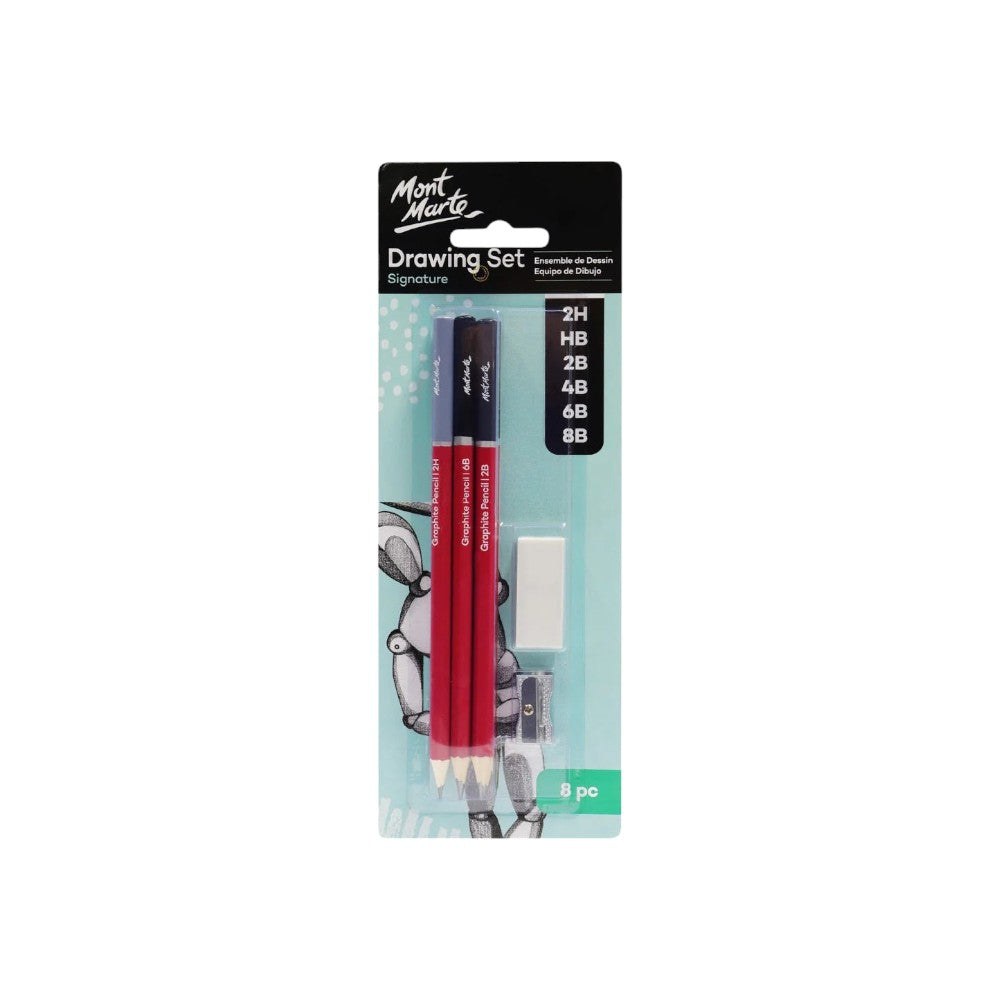 Mont Marte Drawing Set of 8 - Blister Pack - Front View