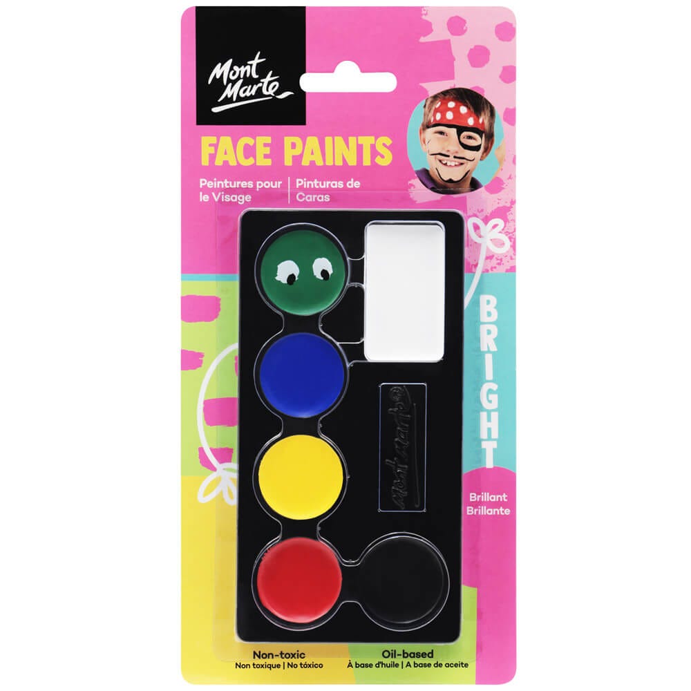 Mont Marte Kids Face Painting Set Bright 6 Colour Kit