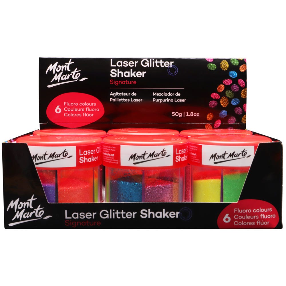 Mont Marte Laser Glitter Shaker Signature 50g Rainbow Glitter