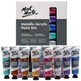 Mont Marte Metallic Acrylic Paint Set Premium 8pc x 36ml
