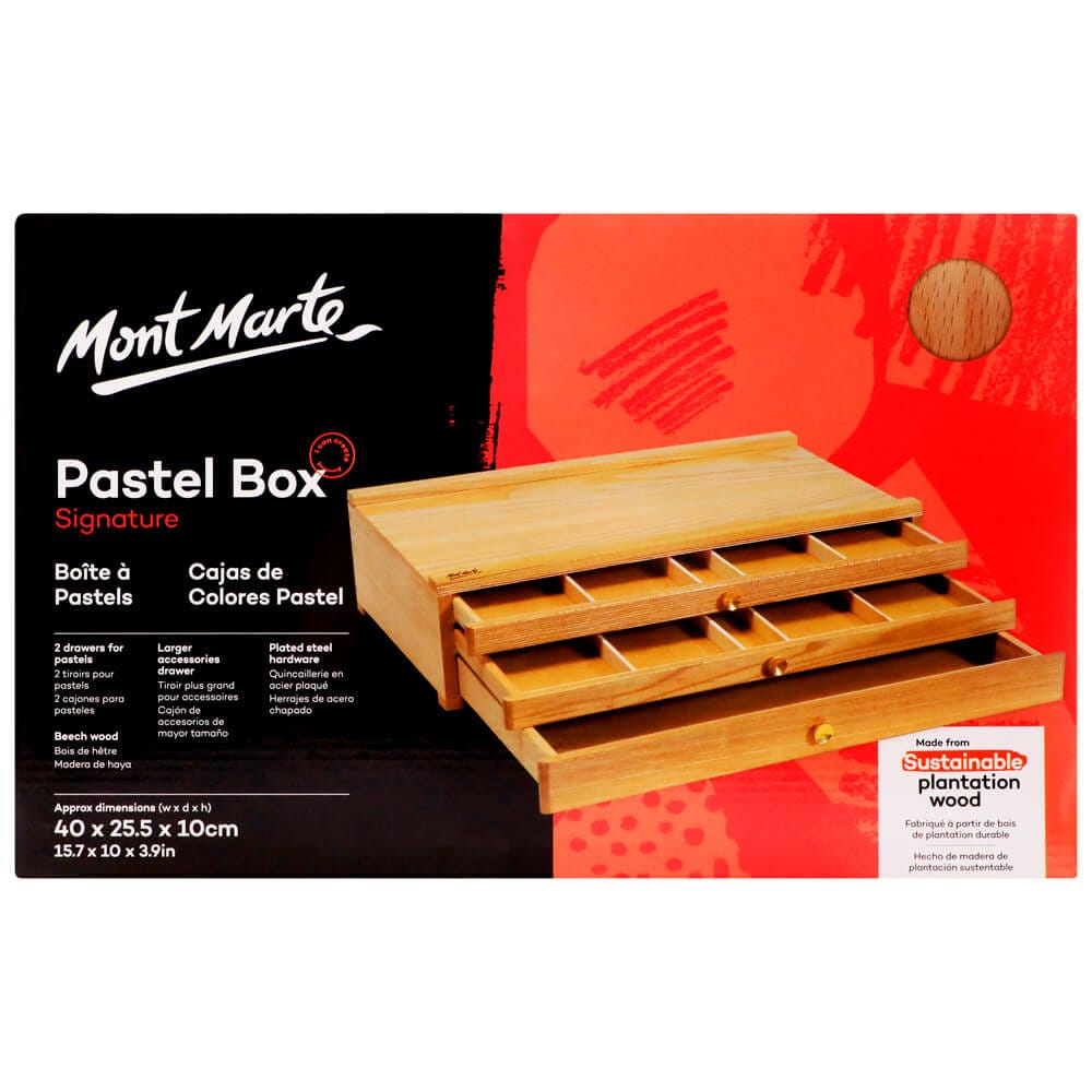Mont Marte Pastel Box Signature Beech Wood Storage Box