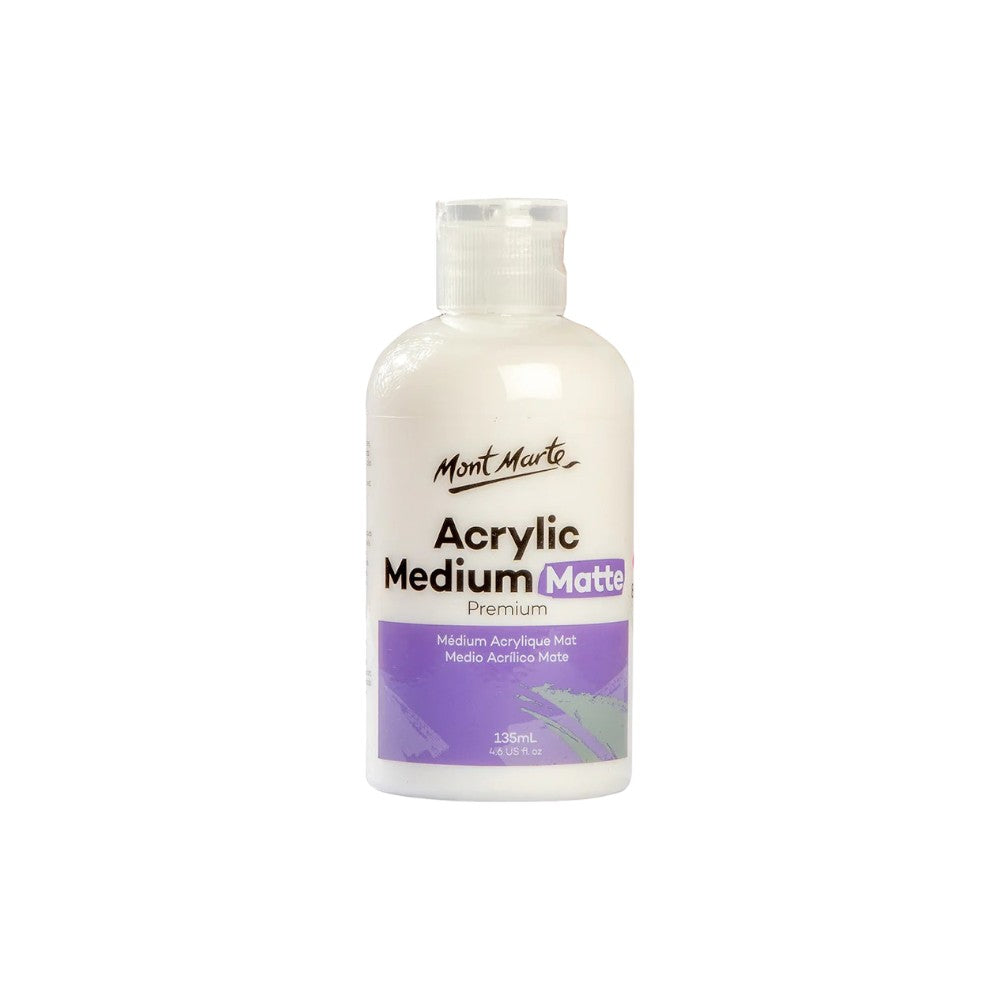 Mont Marte Premium Acrylic Matte Medium 135ml bottle front view