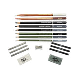Mont Marte Sketch and Draw Collection Set of 17 - Tin Pack - Contents Display