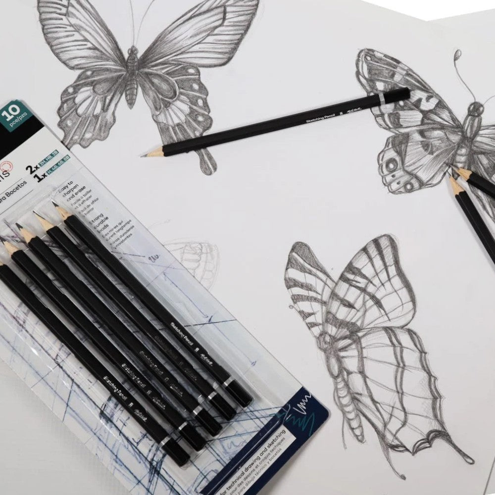 Mont Marte Sketching Set of 10 - Blister Pack - Contents Display