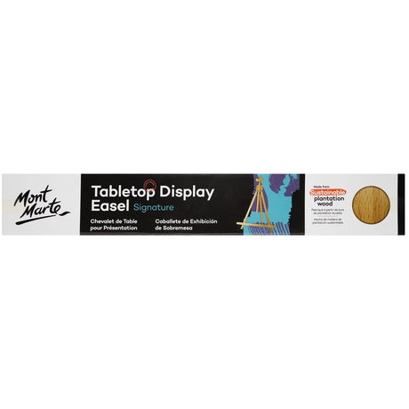 Mont Marte Tabletop Display Easel Signature Adjustable Wooden Easel