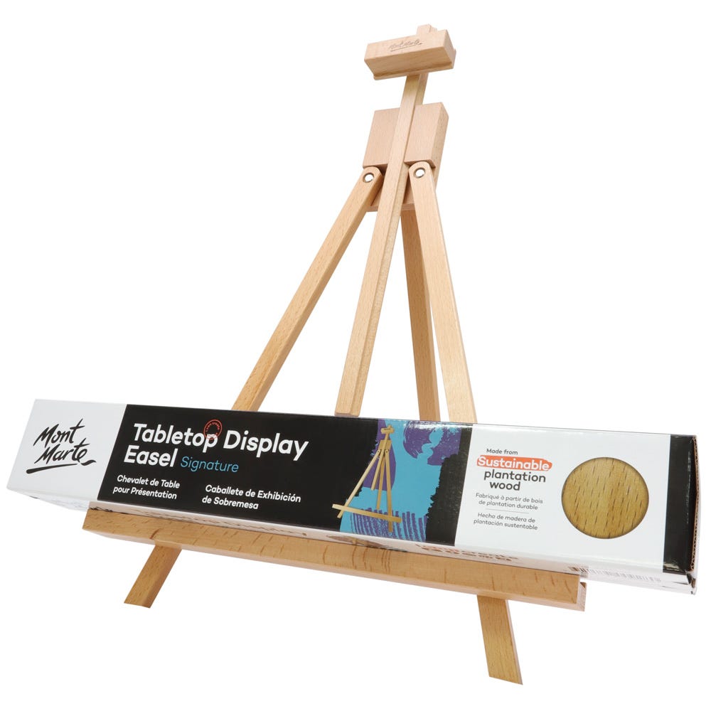 Mont Marte Tabletop Display Easel Signature Adjustable Wooden Easel