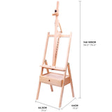 Mont Marte Tilting Box Floor Easel Signature Beech Wood Storage Easel