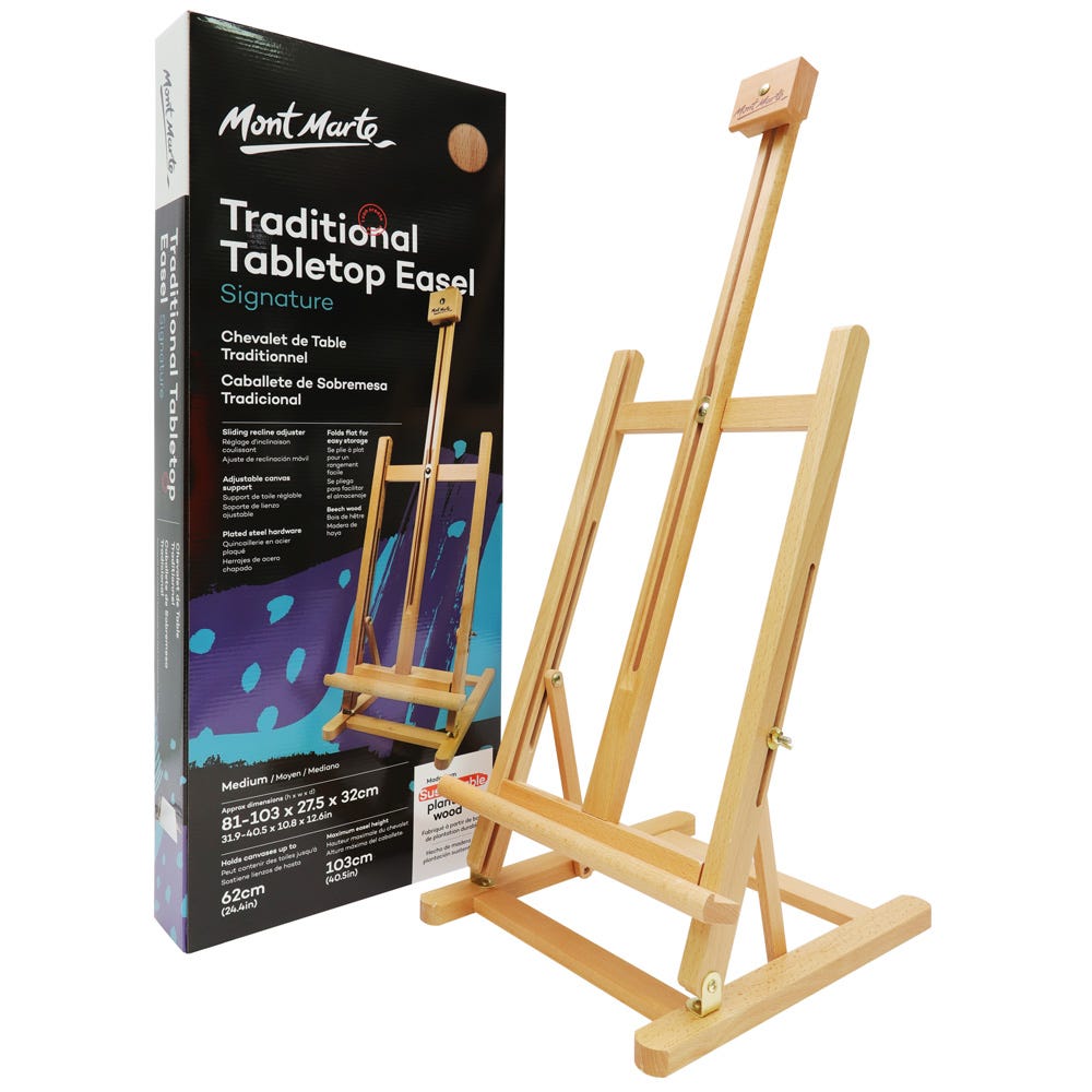 Mont Marte Traditional Tabletop Easel Medium Adjustable Desk Easel
