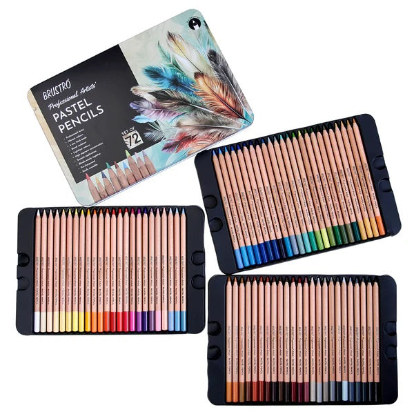 Brustro Artists' Coloured Pencils Pastel Tone Sets (In Elegant Tin Box)