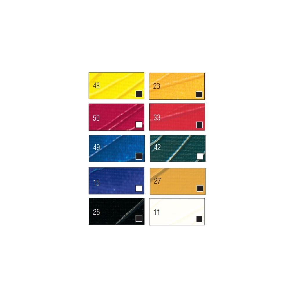 Pebeo Studio Acrylic Set of 10T20ml Tubes with Free Brush