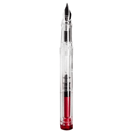 Penlux | Junior | Fountain Pen | Clear Body | Red Penlux