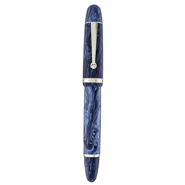 Penlux | Masterpiece Grande | Fountain Pen | Steel Nib | Blue Wave | Piston Filling Penlux