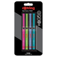 Rotring | Liner Fineliner Pens | Assorted Colours | Pack of 4 Pieces | 0.4mm Rotring