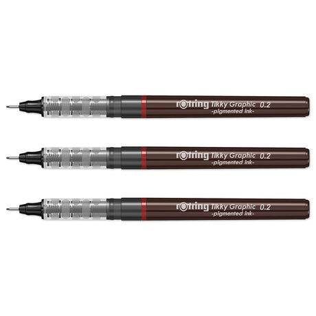 Rotring | Tikky | Graphic Fineliner | 0.2mm | 3 Pen Set Rotring