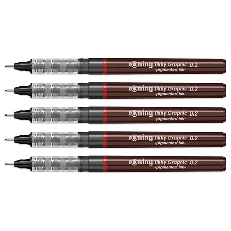 Rotring | Tikky | Graphic Fineliner | 0.2mm | 5 Pen Set Rotring