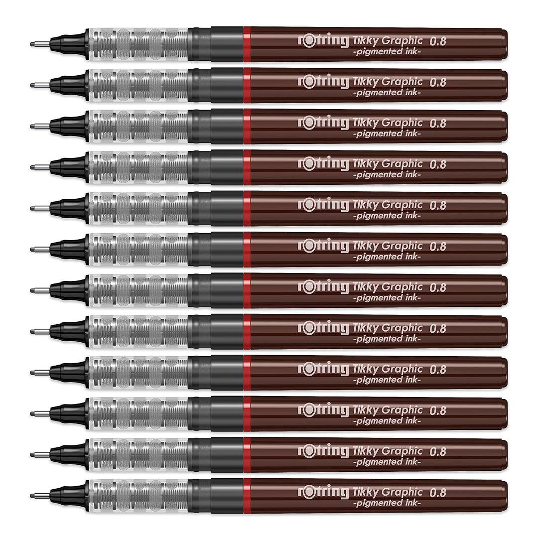 Rotring | Tikky | Graphic Fineliner | 0.8mm | Black Ink Rotring