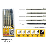 Sakura Pigma Manga Basic Drawing Kit - Set of 6 Pens