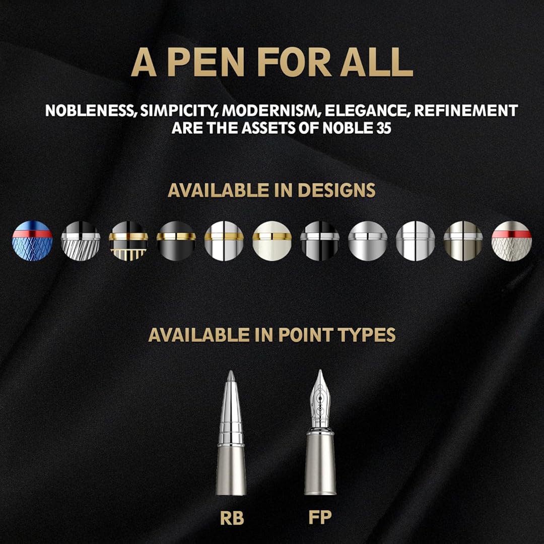 Scrikss | Noble 35 | Fountain Ink Pen | Medium Nib  | Matte Titanium Scrikss