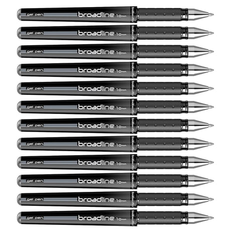 Scrikss | Office Broadline | 0.1mm | Gel Pen | Black | Pack Of 12 Scrikss