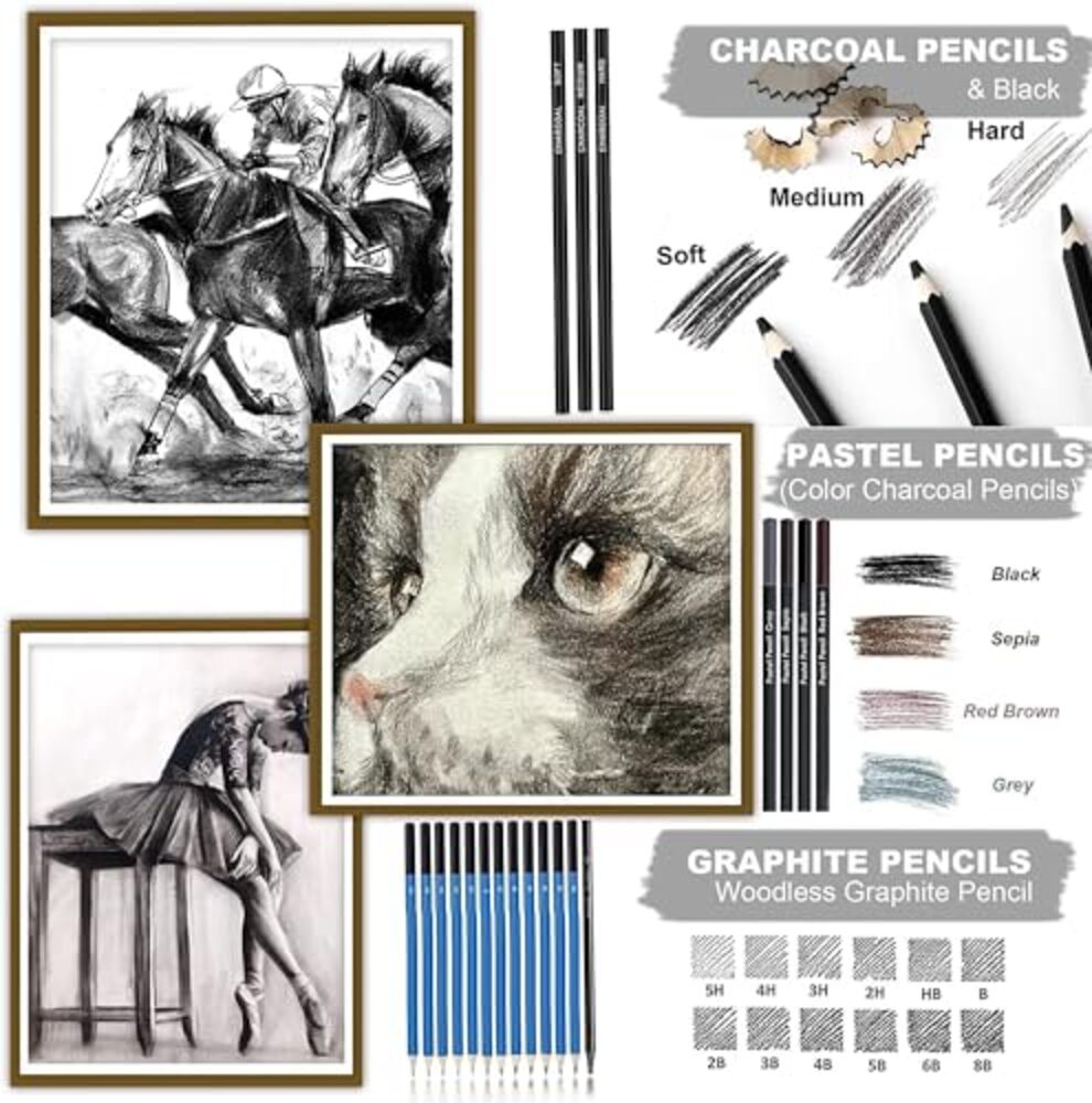 Keep Smiling 75-Piece Professional Sketching & Drawing Kit