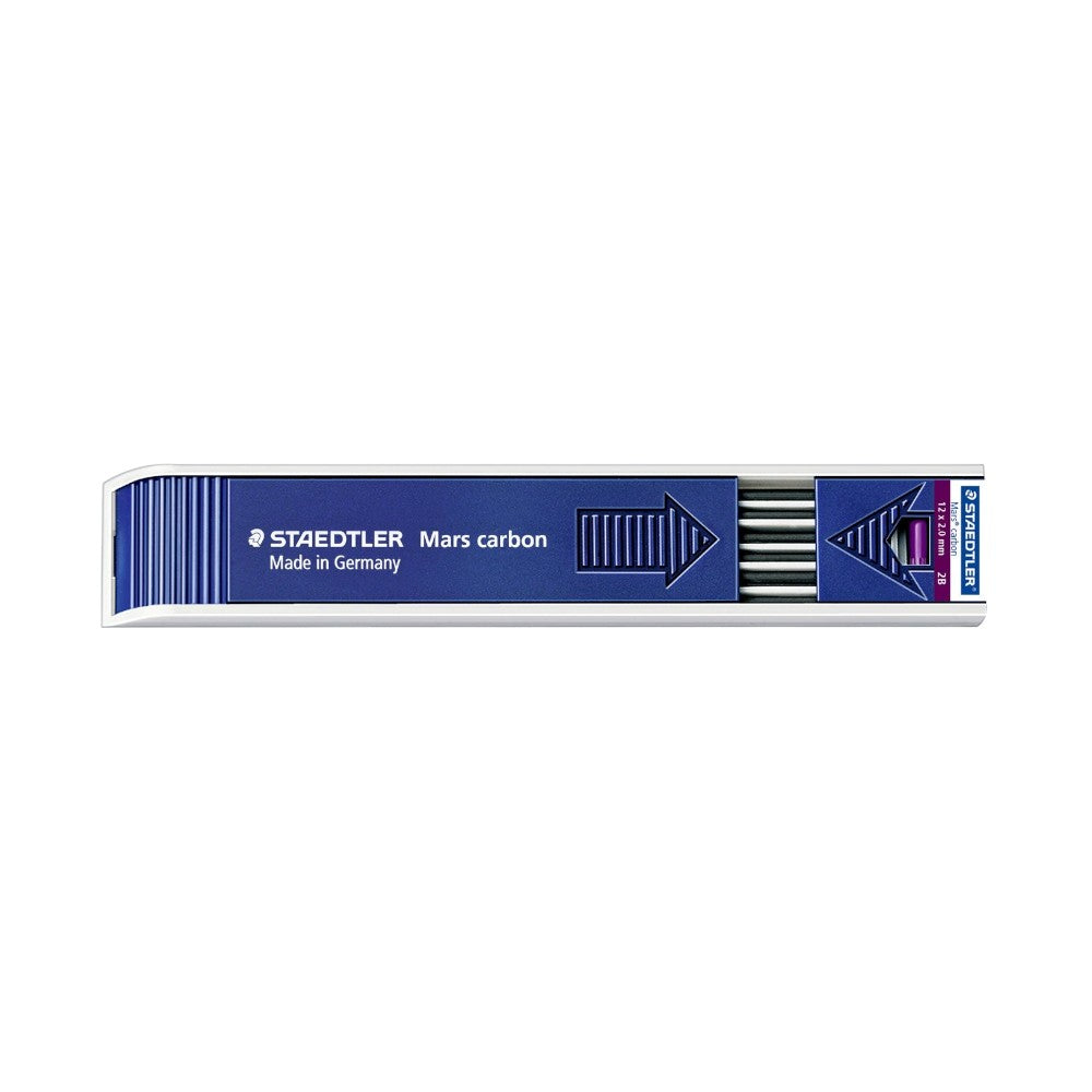 Staedtler Mars Carbon 12 Drawing Lead 2.0mm - 2B for dark, expressive shading