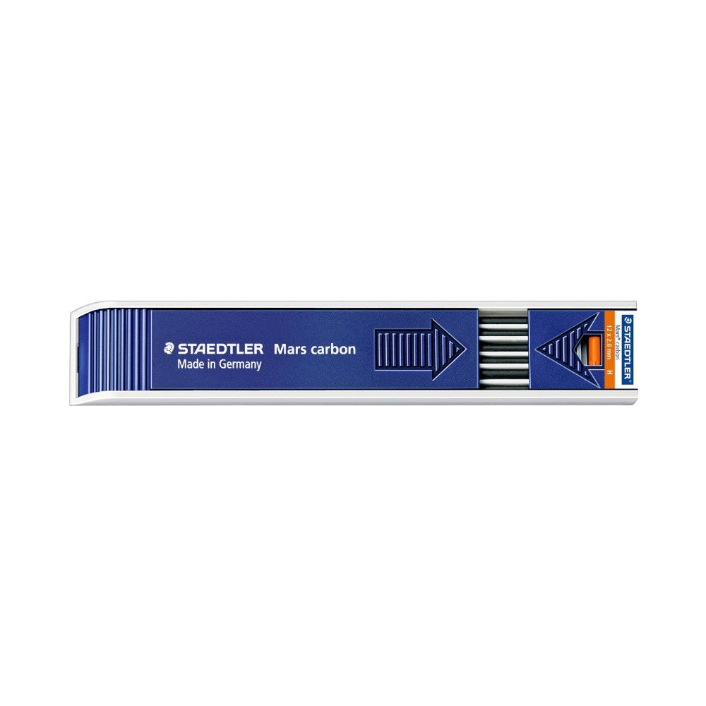 Staedtler Mars Carbon 12 Drawing Lead 2.0mm - H for crisp, sharp sketches