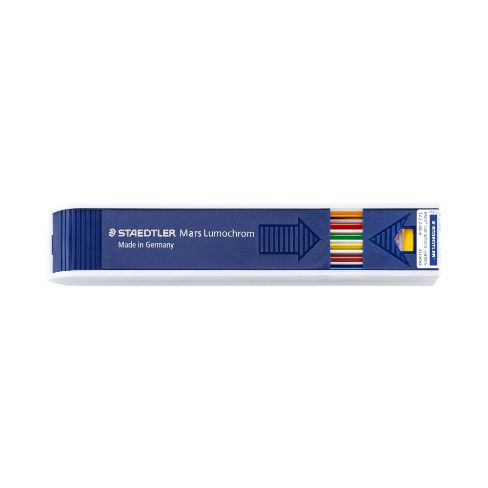Staedtler Mars Lumochrom 2mm Assorted Drawing Lead - 12 Refills Per Tube