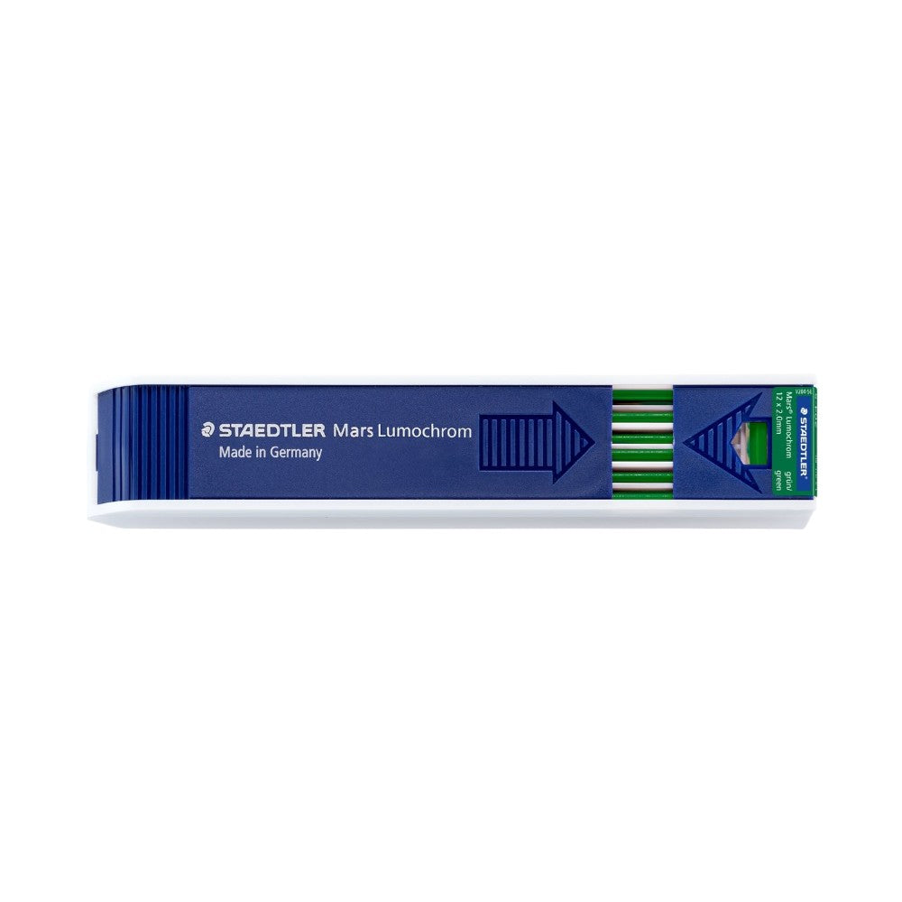 Staedtler Mars Lumochrom 2mm Green Drawing Lead - 12 Refills Per Tube