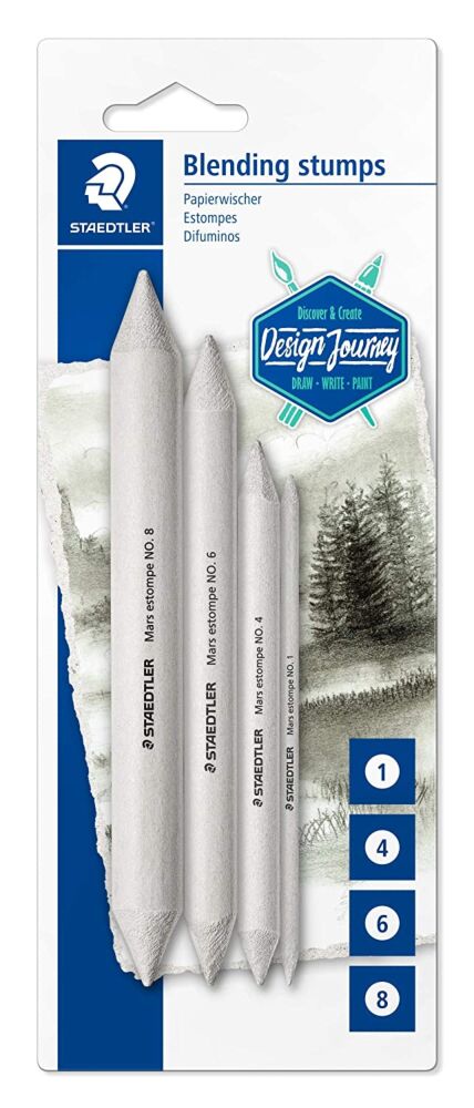 Staedtler Mars Paper Blending Stumps Set of 4 Drawing Tools