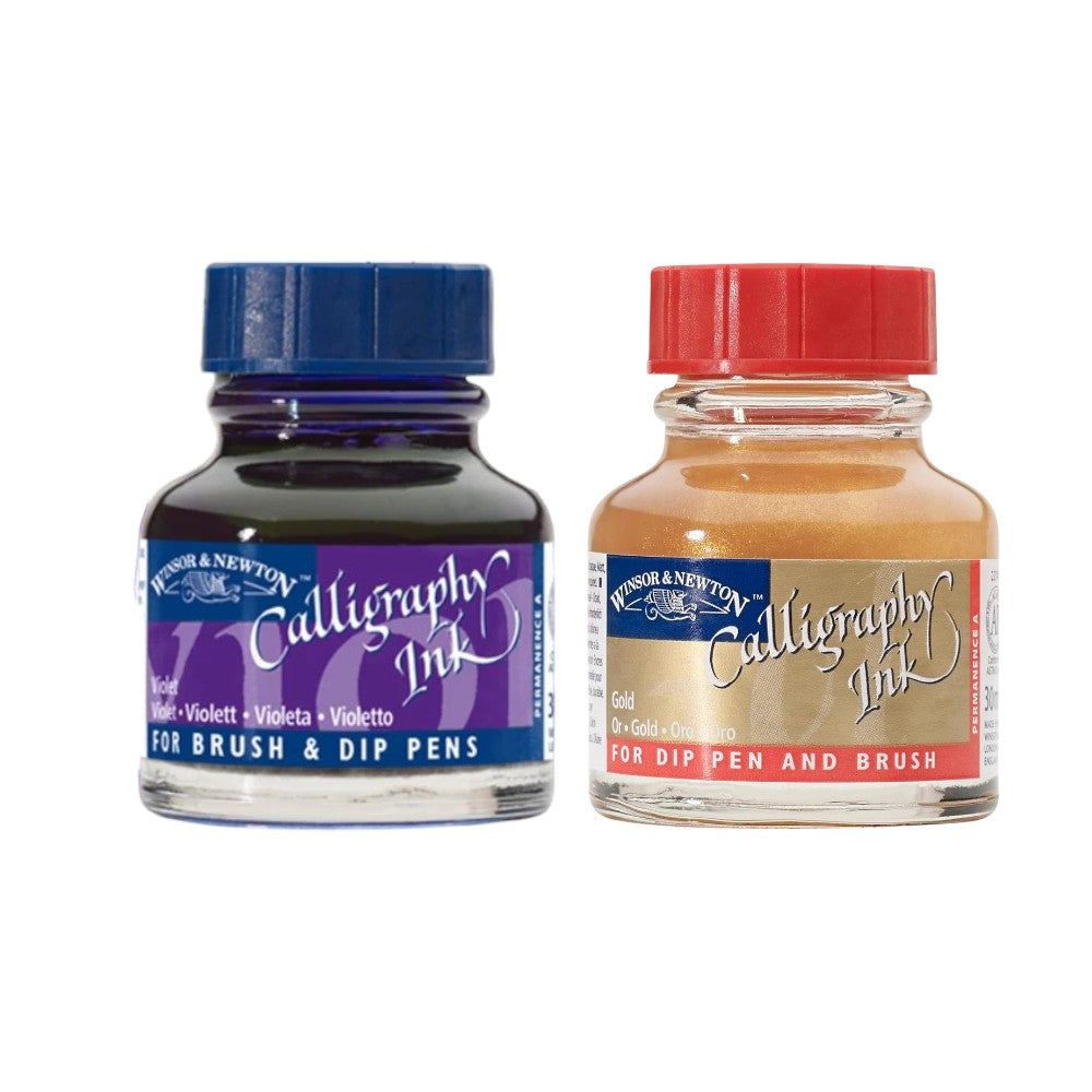Winsor & Newton Calligraphy Ink - 14 Transparent & 4 Opaque Colours