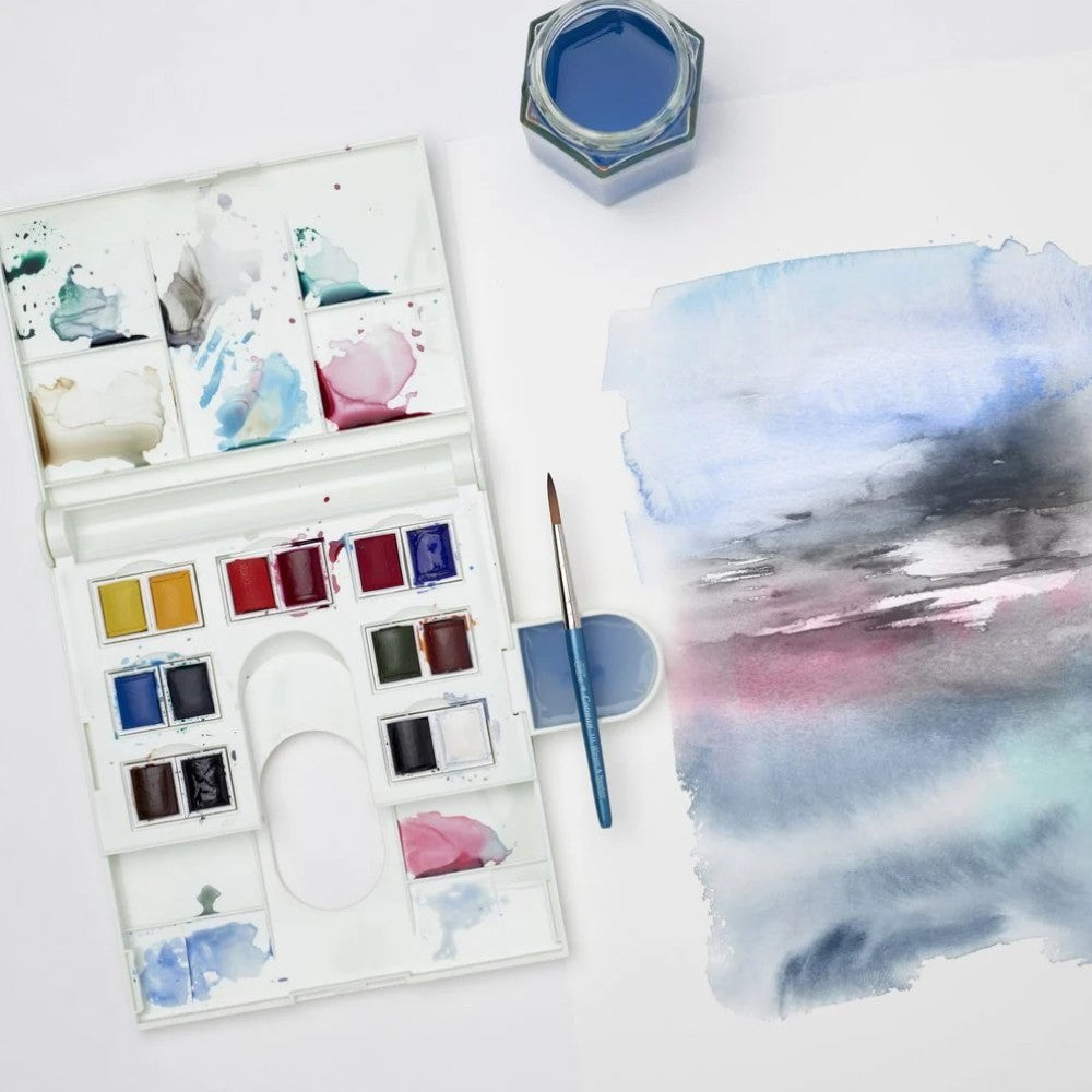 Winsor & Newton Cotman Watercolour Field Set - 15 Half Pans with Brush