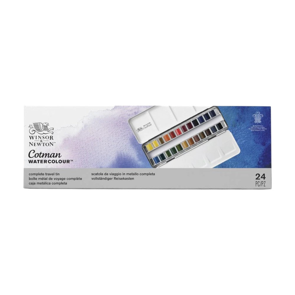 Winsor & Newton Cotman Watercolour Metal Sketchers Box - 24 Half Pans