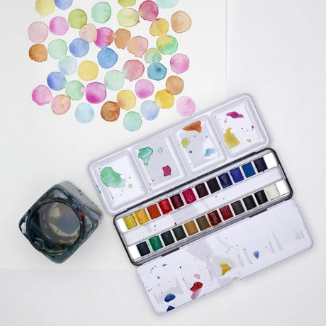 Winsor & Newton Cotman Watercolour Metal Sketchers Box - 24 Half Pans