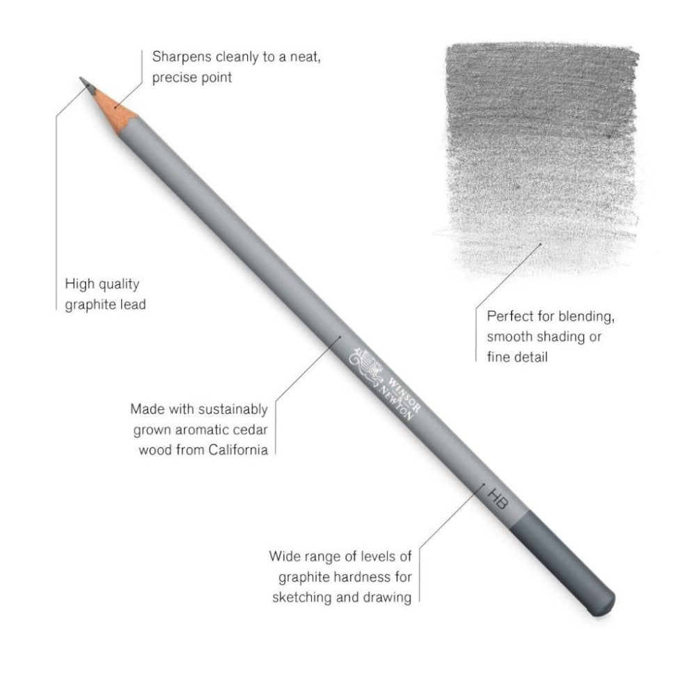 Winsor & Newton Studio Graphite Pencil Set - 12 Pencils in Tin