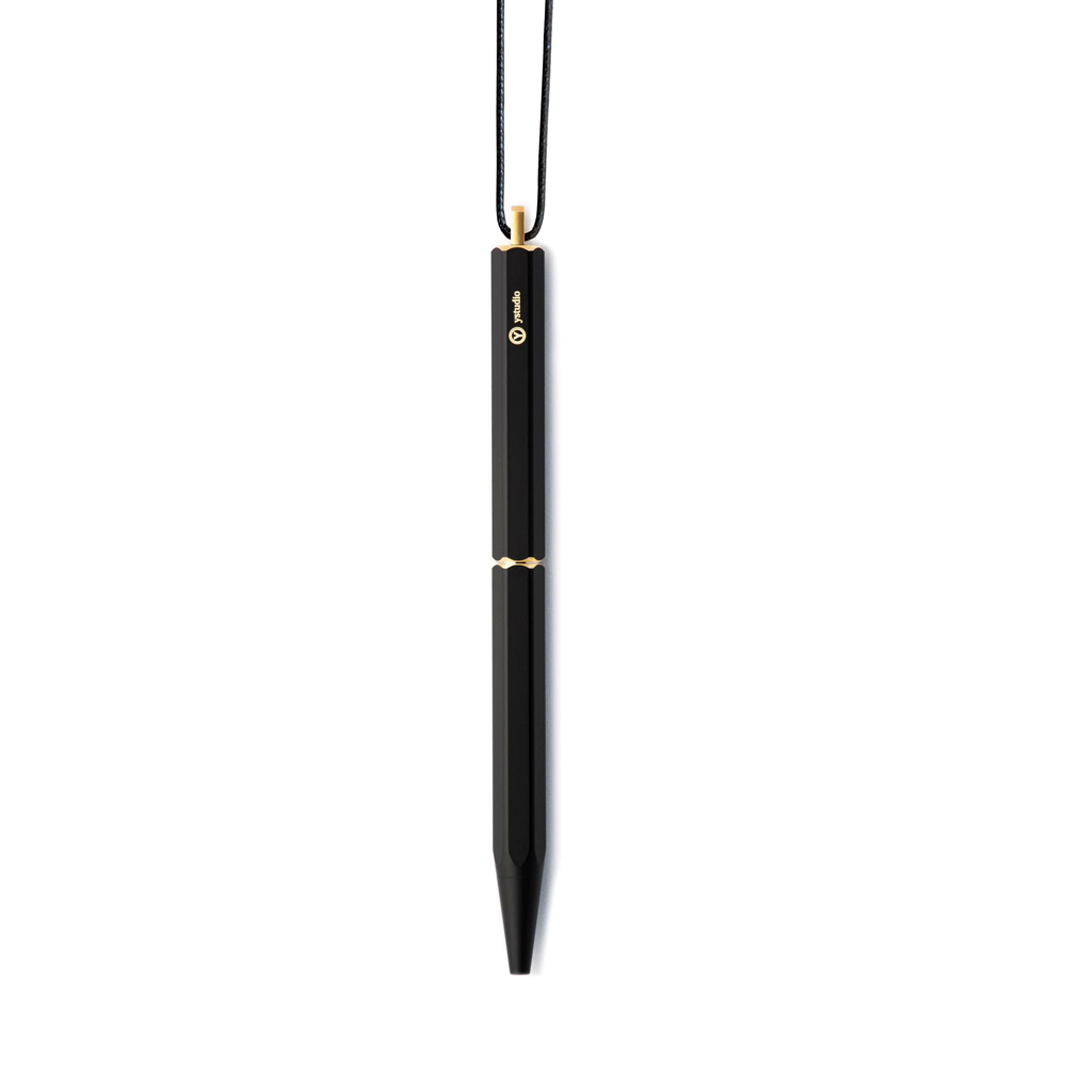 Ystudio | Ball Point Pen | Black Portable | Classic Revolve Series | Metal Brass Body | Fine YSTUDIO