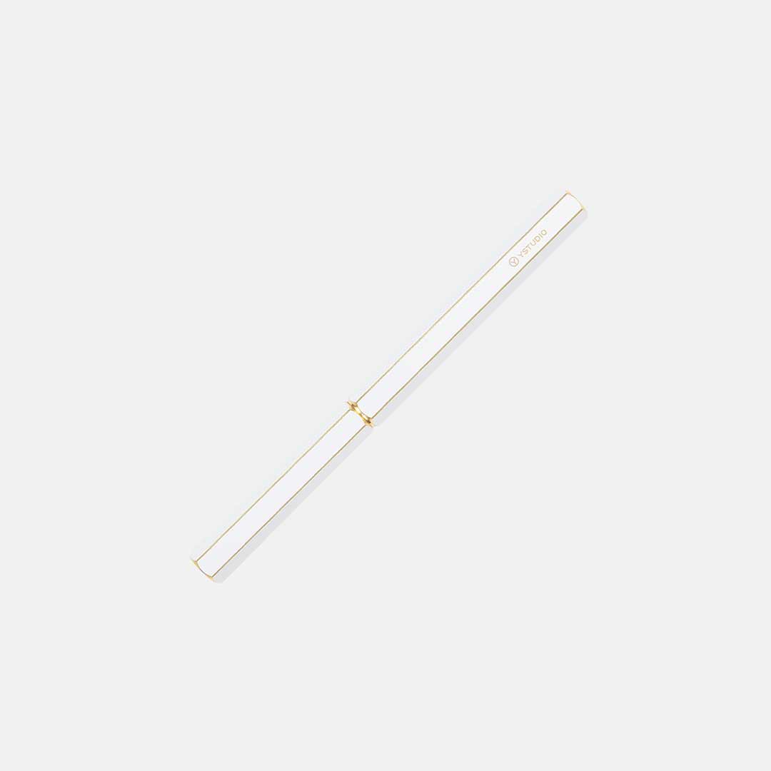 Ystudio | Classic Revolve | Rollerball Pen | Brass | White YSTUDIO