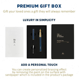 Ystudio | Fountain Pen | Blue Hexogon | Classic Revolve | Brass Body | Medium Nib YSTUDIO