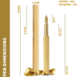 Ystudio | Fountain Pen | Brass Hexogon | Classic Revolve | Brass Body | Medium Nib YSTUDIO