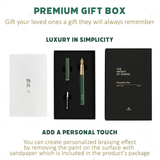 Ystudio | Fountain Pen | Green Hexogon | Classic Revolve | Brass Body | Medium Nib YSTUDIO