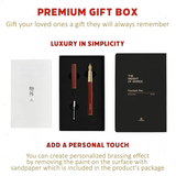 Ystudio | Fountain Pen | Red Hexogon | Classic Revolve | Brass Body | Medium Nib YSTUDIO