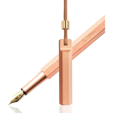 Ystudio | Portable Fountain Ink Pen | Metal Copper Body | Fine Nib with Gold Plating | Classic Revolve Series YSTUDIO